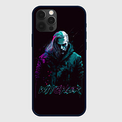 Чехол iPhone 12 Pro Ведьмак в неоновом стиле