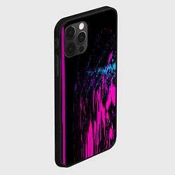 Чехол для iPhone 12 Pro Фиолетовые линии и нейроны, цвет: 3D-черный — фото 2