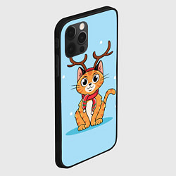 Чехол для iPhone 12 Pro Кот с рожками, цвет: 3D-черный — фото 2