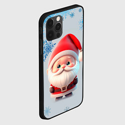 Чехол для iPhone 12 Pro Дед мороз и много снежинок, цвет: 3D-черный — фото 2