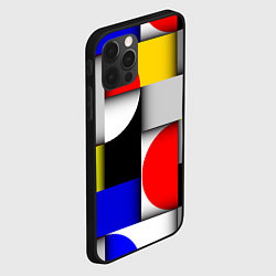 Чехол для iPhone 12 Pro Оптическая иллюзия из кругов, прямоугольников и фи, цвет: 3D-черный — фото 2
