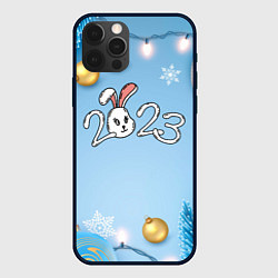 Чехол для iPhone 12 Pro Год кролика 2023, цвет: 3D-черный