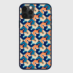 Чехол для iPhone 12 Pro Абстрактный орнамент, цвет: 3D-черный