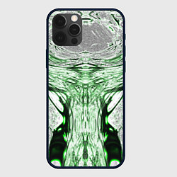 Чехол для iPhone 12 Pro Зеленый узор, цвет: 3D-черный