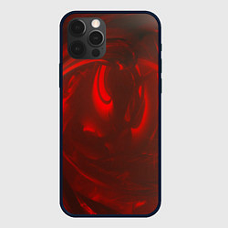 Чехол для iPhone 12 Pro Темно красные волны, цвет: 3D-черный