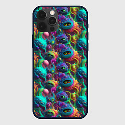 Чехол для iPhone 12 Pro Паттерн Морские Монстры, цвет: 3D-черный