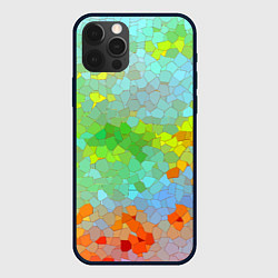 Чехол для iPhone 12 Pro Разноцветная мозаика, цвет: 3D-черный