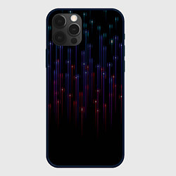 Чехол для iPhone 12 Pro Разноцветные лучи, цвет: 3D-черный
