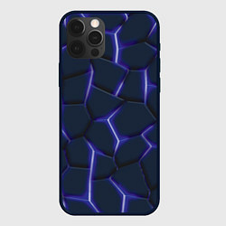 Чехол для iPhone 12 Pro Неон синий, цвет: 3D-черный