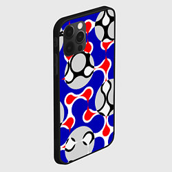 Чехол для iPhone 12 Pro Абстрактные сине-красные паттерны и шары, цвет: 3D-черный — фото 2