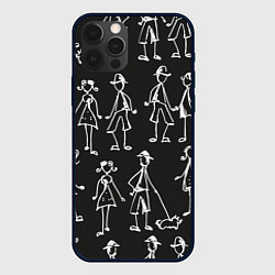 Чехол iPhone 12 Pro Черно-белые люди