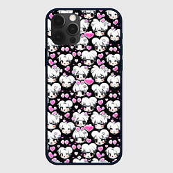 Чехол для iPhone 12 Pro Ахегао и сердечки, цвет: 3D-черный