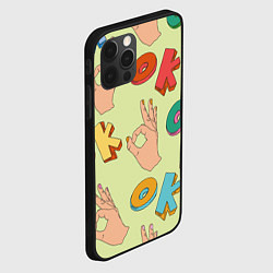 Чехол для iPhone 12 Pro Emoji ok, цвет: 3D-черный — фото 2
