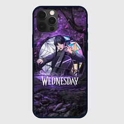 Чехол для iPhone 12 Pro Уэнсдэй играет на виолончели арт, цвет: 3D-черный