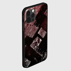 Чехол для iPhone 12 Pro Красные и чёрные полосы, цвет: 3D-черный — фото 2