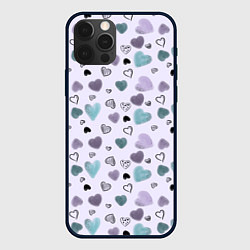 Чехол iPhone 12 Pro Розовый паттерн с сердечками
