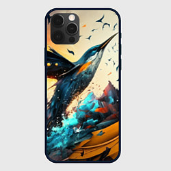 Чехол iPhone 12 Pro Арт абстракция - птица