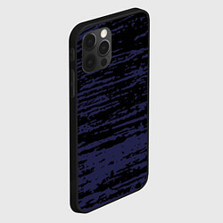 Чехол для iPhone 12 Pro Синие кляксы на чёрном, цвет: 3D-черный — фото 2