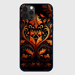 Чехол для iPhone 12 Pro Огненные узоры, цвет: 3D-черный