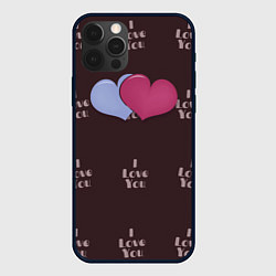 Чехол для iPhone 12 Pro Two hearts, цвет: 3D-черный