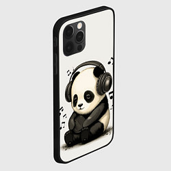 Чехол для iPhone 12 Pro Милая панда в наушниках, цвет: 3D-черный — фото 2