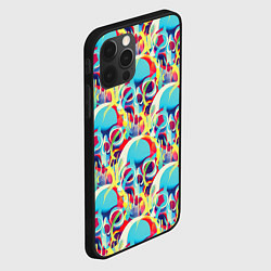 Чехол для iPhone 12 Pro Черепа кислотный узор, цвет: 3D-черный — фото 2