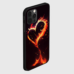 Чехол для iPhone 12 Pro Арт нейросети пламенное сердце, цвет: 3D-черный — фото 2