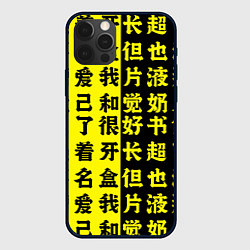 Чехол для iPhone 12 Pro Иероглифы Япония, цвет: 3D-черный
