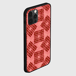 Чехол для iPhone 12 Pro Квадратный орнамент, цвет: 3D-черный — фото 2