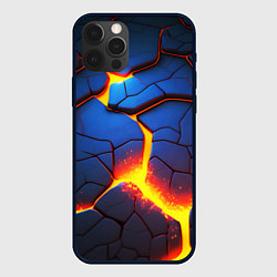 Чехол для iPhone 12 Pro Яркая неоновая лава, разломы, цвет: 3D-черный
