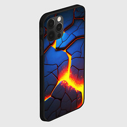 Чехол для iPhone 12 Pro Яркая неоновая лава, разломы, цвет: 3D-черный — фото 2