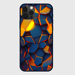 Чехол для iPhone 12 Pro Плитки со свечением, цвет: 3D-черный