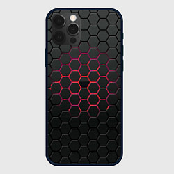 Чехол для iPhone 12 Pro Сталь броня соты, цвет: 3D-черный