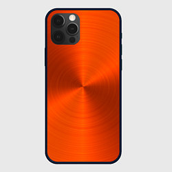 Чехол для iPhone 12 Pro Оранжевый волнообразный дисковый узор, цвет: 3D-черный