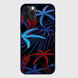 Чехол для iPhone 12 Pro Листья пальмы, цвет: 3D-черный