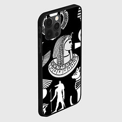 Чехол для iPhone 12 Pro Египетские знаки на черном фоне, цвет: 3D-черный — фото 2