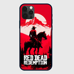 Чехол для iPhone 12 Pro Red Dead Redemption, mountain, цвет: 3D-черный