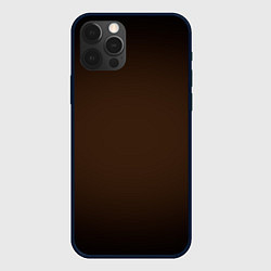 Чехол для iPhone 12 Pro Фон оттенка шоколад и черная виньетка, цвет: 3D-черный