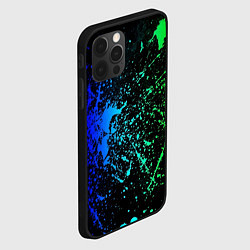 Чехол для iPhone 12 Pro Разноцветные брызги, цвет: 3D-черный — фото 2