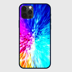 Чехол для iPhone 12 Pro Всплеск ярких красок, цвет: 3D-черный