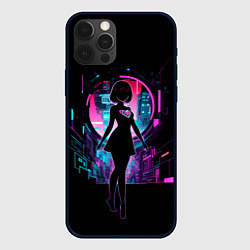 Чехол для iPhone 12 Pro Silhouette of a cute anime girl, цвет: 3D-черный