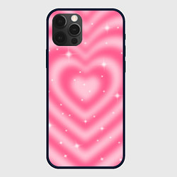 Чехол для iPhone 12 Pro Pink y2k hearts, цвет: 3D-черный