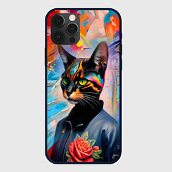 Чехол для iPhone 12 Pro Кошечка следящая за модой - нейросеть, цвет: 3D-черный