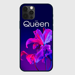 Чехол для iPhone 12 Pro The Queen Королева и цветы, цвет: 3D-черный