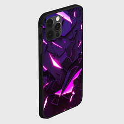 Чехол для iPhone 12 Pro Неоновые абстрактные электрические плиты, цвет: 3D-черный — фото 2