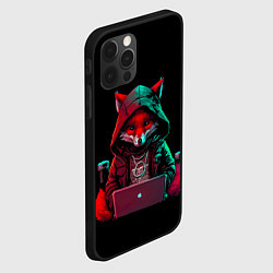 Чехол для iPhone 12 Pro Лис за ноутбуком от нейросети, цвет: 3D-черный — фото 2
