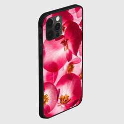 Чехол для iPhone 12 Pro Цветы бегония текстура, цвет: 3D-черный — фото 2