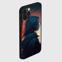 Чехол для iPhone 12 Pro Девушка в городе в аниме стиле, цвет: 3D-черный — фото 2