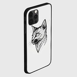 Чехол для iPhone 12 Pro Арт белая кошка, цвет: 3D-черный — фото 2