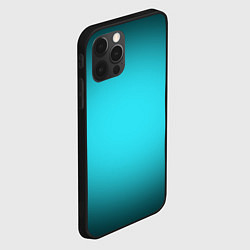 Чехол для iPhone 12 Pro Кислотный голубой с градиентом, цвет: 3D-черный — фото 2